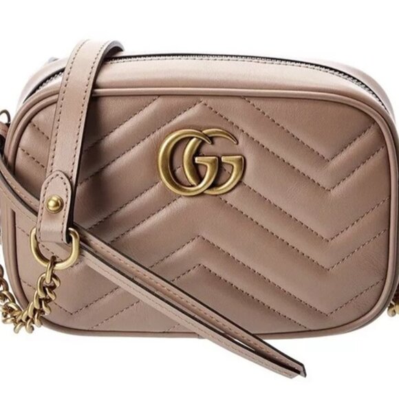 Gucci Gg Marmont Mini Matelasse Leather Crossbody Mini Bag - Picture 1 of 8